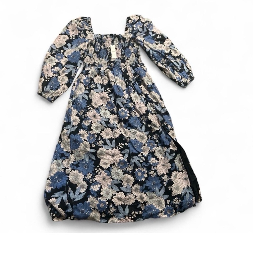 J. Crew Floral Puff Sleeve Dress 100% Linen New with Tags